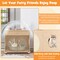 Cat Litter Box Enclosure with Scratching Doors Drawer Storage Natural